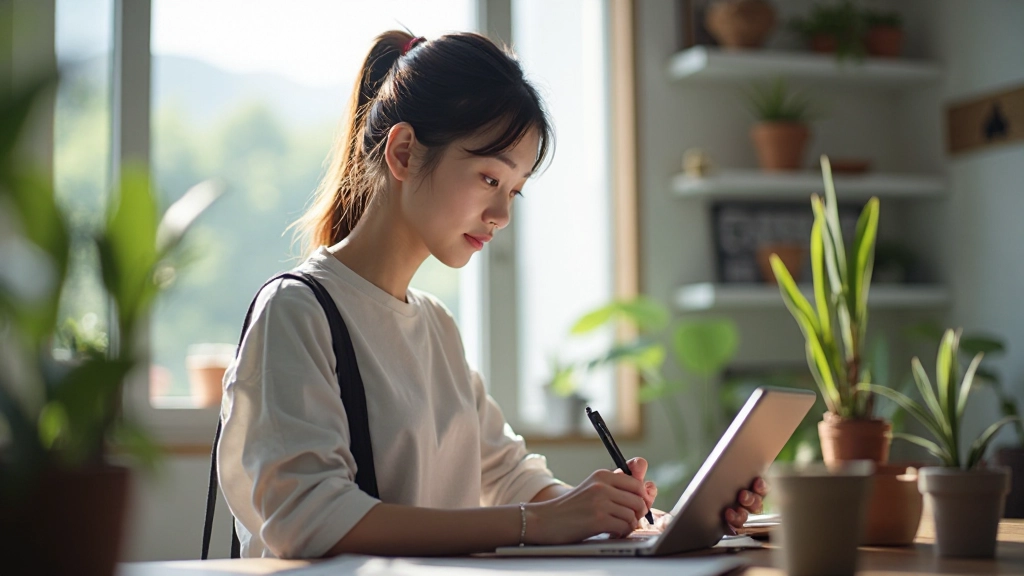 モダンなデジタルワークスペースでクリエイティブツールを使用するクリエイター