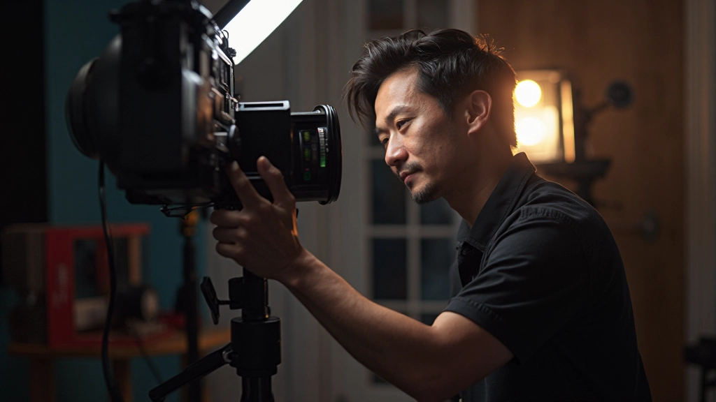 プロフェッショナルな照明セットアップ。複数のソフトボックスと反射板